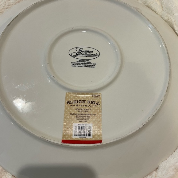 Little Red Truck Platter Certified International 13” - Picture 5 of 9